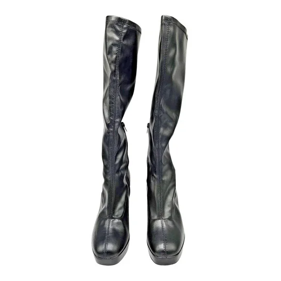 Mia Gavi Leather Boots Women's Size 8.5 Block Heel and Platform Black Modern NEW - Picture 4 of 9